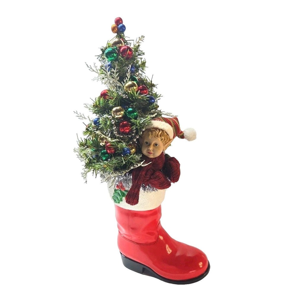 Atlantic Mold Santa Boot/Tree & Elf Assembled By Me Vintage Style Seasonal Decor